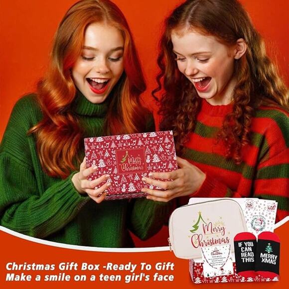 2 For $20  Christmas Gift Box Set – Ready to Gift Festive Pouch, Socks & More - Picture 6 of 6